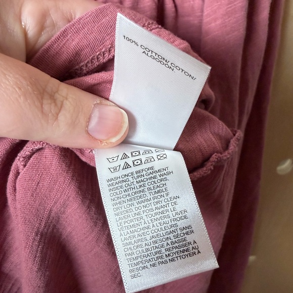 Lucky Brand Women's Dusty Rose Pink Lace-Up front 3/4 Sleeve Blouse M - Picture 6 of 7